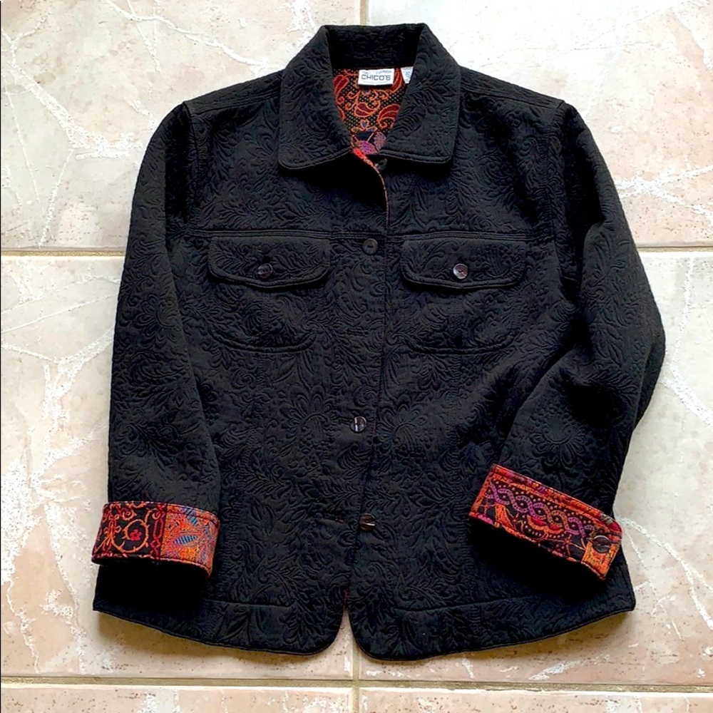 💎Chico’s Black Textured Jacket